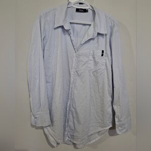 Women's Light Blue Striped Button Down Shirt